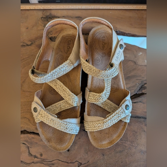 TAOS Trulie Beige Cork Slingback sandals Wedges size 8-8.5 US /EUR 39 Women’s - Picture 10 of 11